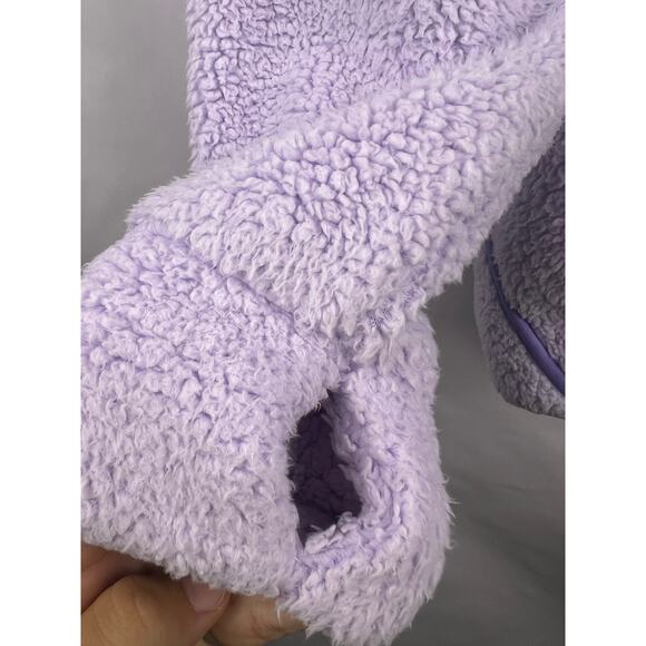 Athleta Girl Hooded Sherpa Pullover, Lavender Purple Fleece Cozy Kangaroo Pocket - Picture 10 of 16